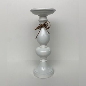 Decorative White Pillar Candle Holder